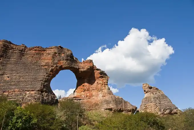 Pinturas rupestres pré-históricas milenares nos sítios arqueológicos da Serra da Capivara