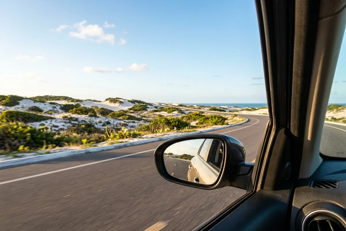 Estrada para as praias do litoral leste do Piauí, saindo de Parnaíba